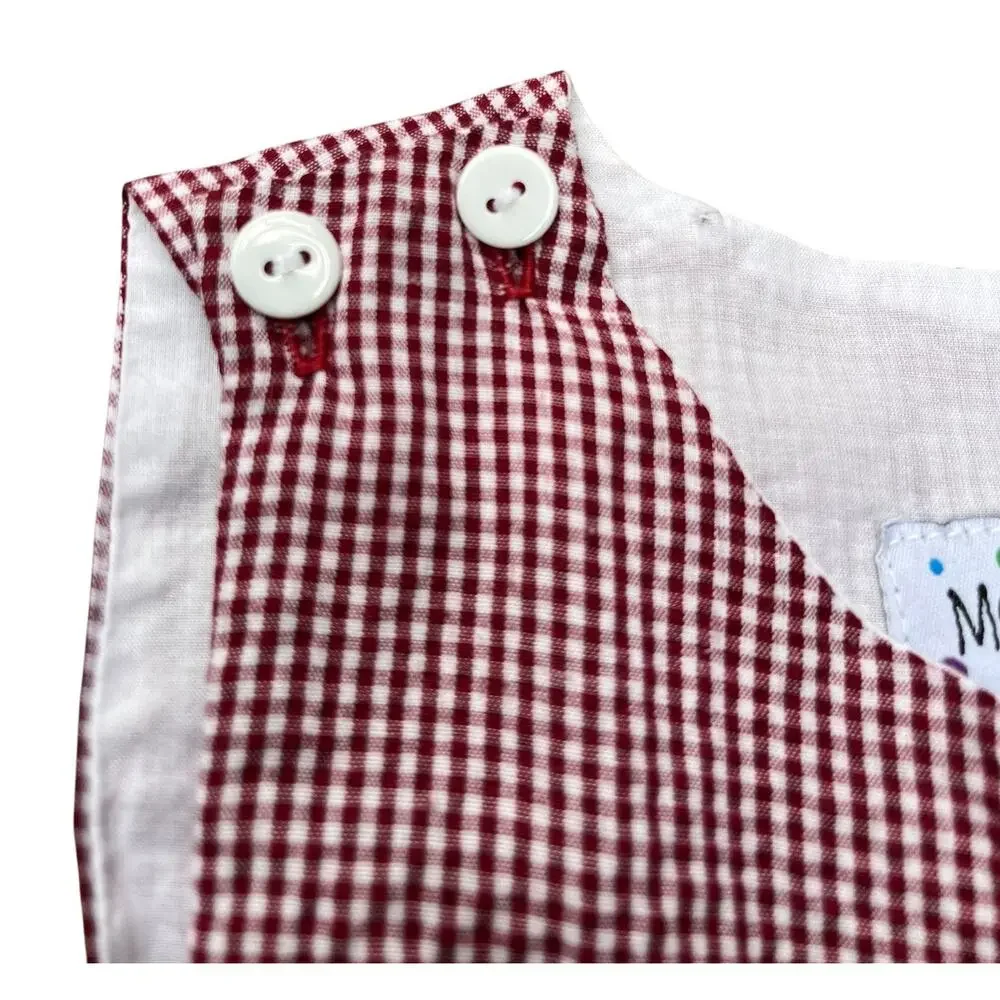 Molly Pop Smocked Gingham Overalls, USC Carolina | 9 mo Baby Outfit